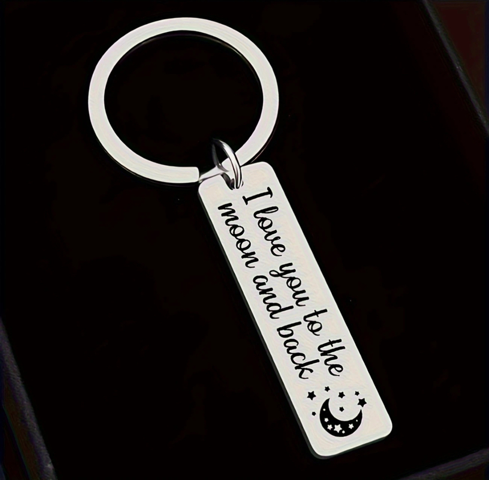 3/$25 I Love You To The Moon And Back Stainless Steel Keychain NEW